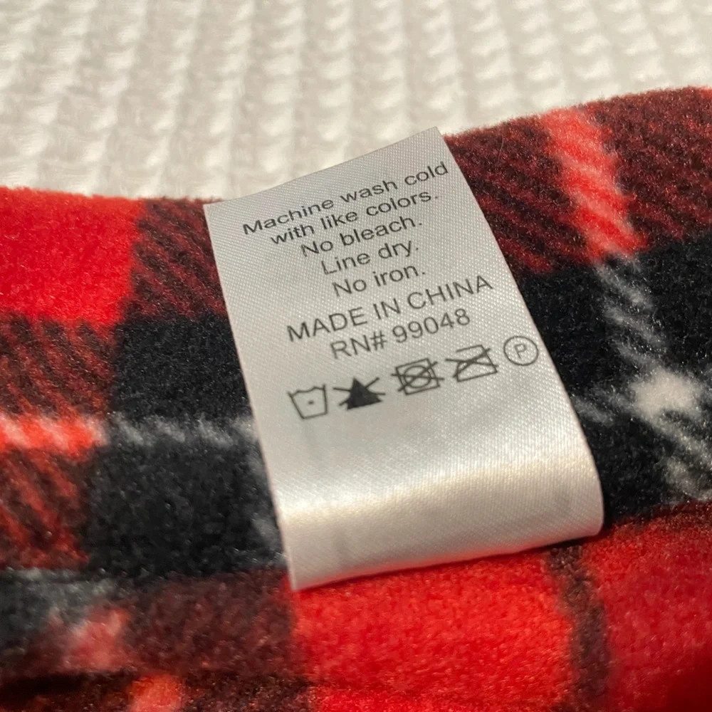 Girl’s Red and Black Tartan Pea Coat - Picture 4 of 6